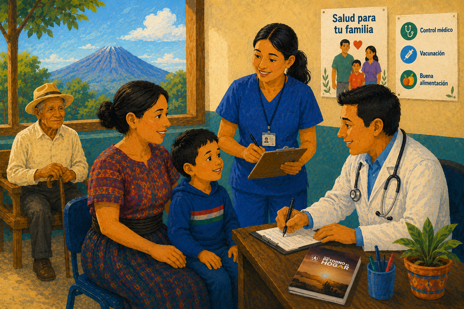 Familia atendida en un centro de salud
