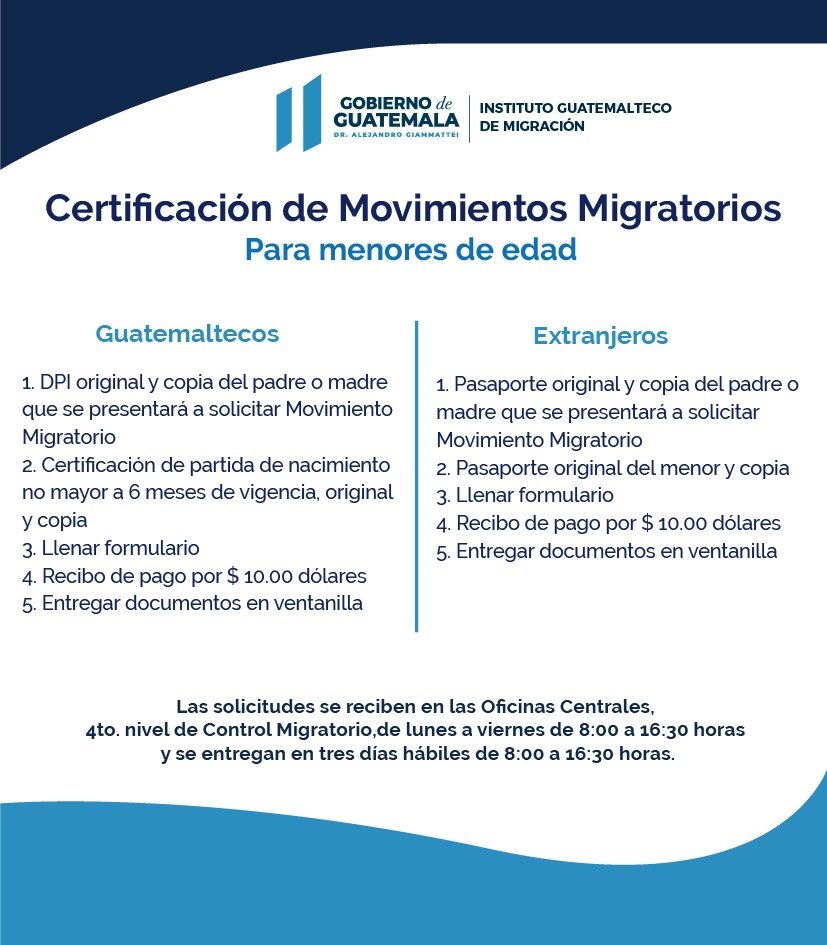 Formularios Control Migratorio Instituto Guatemalteco de Migración